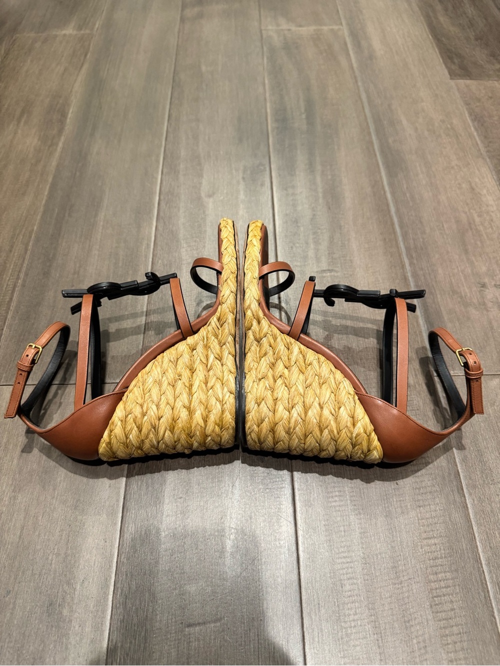 Saint Laurent YSL Cassandra Espadrille Wedge Sandals - Picture 4 of 6